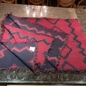 Aritzia navy/burg scarf